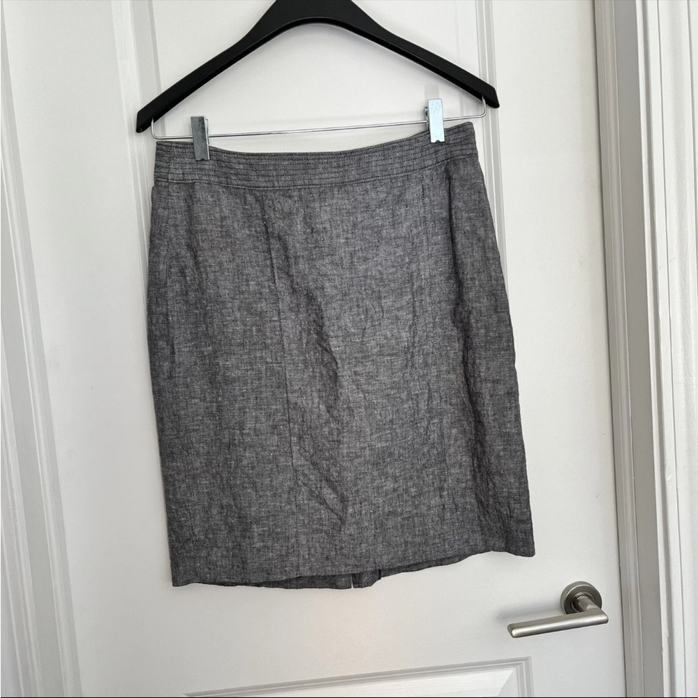 Banana Republic Women’s Linen Blend Skirt Straight Sz 6 Black Gray Office Lined